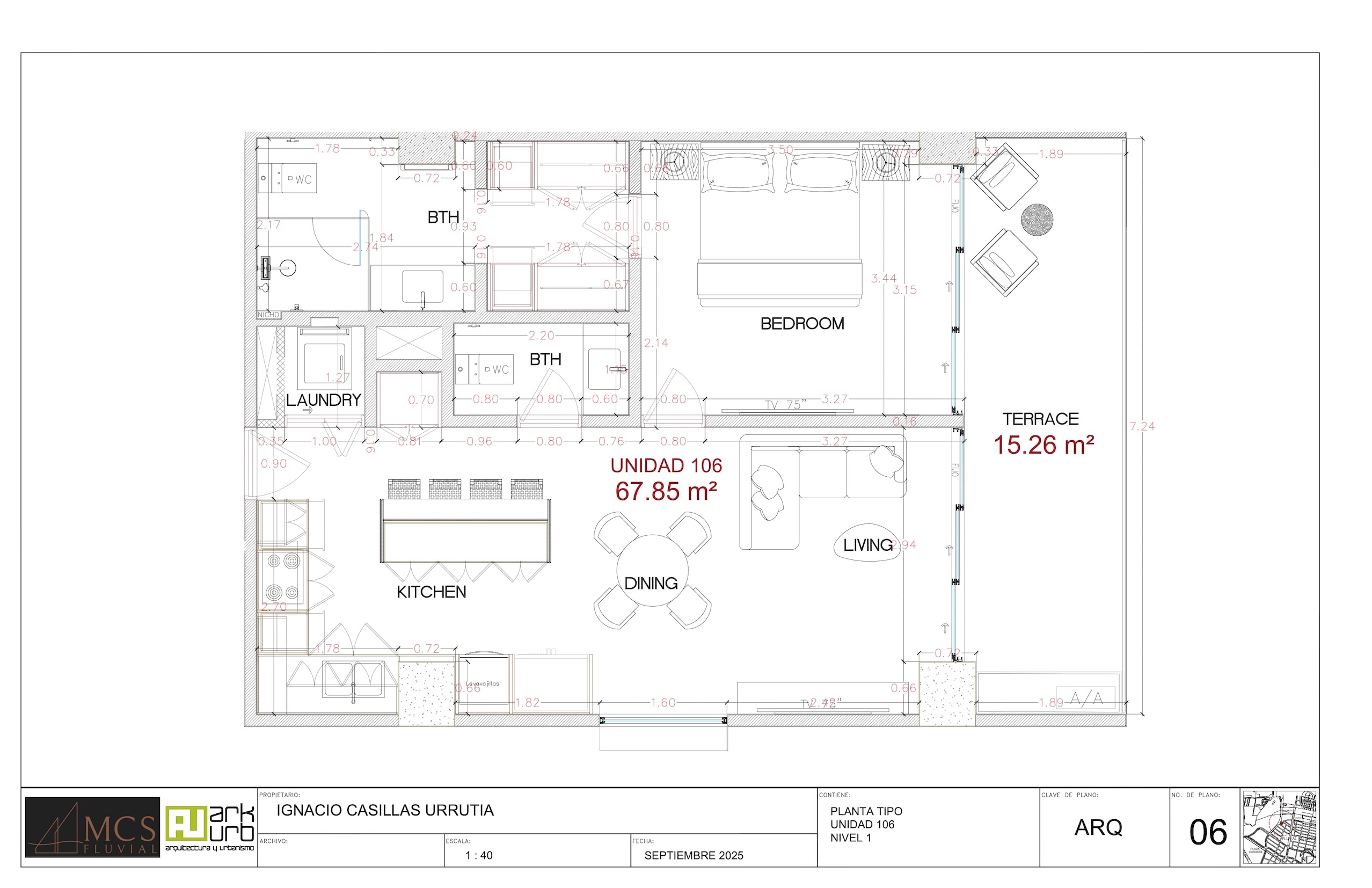 Planos Departamento 106 - MCS Fluvial